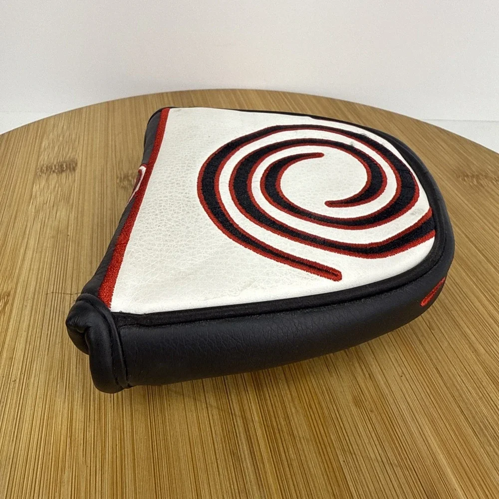 Odyssey Mallet Putter Headcover White Black Red Leather Magnetic Golf Club Cover